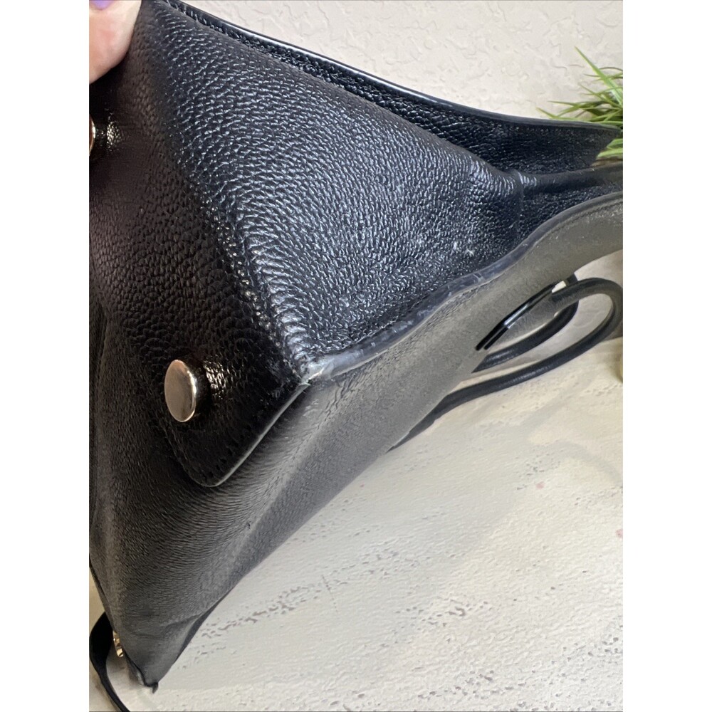 Michael Kors Mercer Large Accordion Classic Black Pebbled Leather Bag Business - Picture 9 of 16